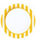 8 Yellow Stripe Dinner Plates