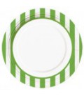8 Lime Stripe Dinner Plates