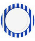 8 Royal Blue Stripe Dinner Plates