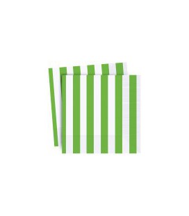 16 Lime Stripe Lunch Napkins