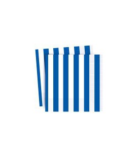 16 Royal Blue Stripe Cake Napkins