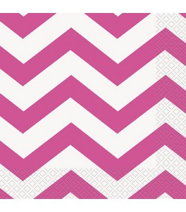 16 Grandes Serviettes Chevrons Magenta