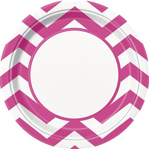 8 Magenta Chevron Small Plates