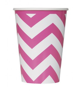 6 Gobelets Chevrons Magenta