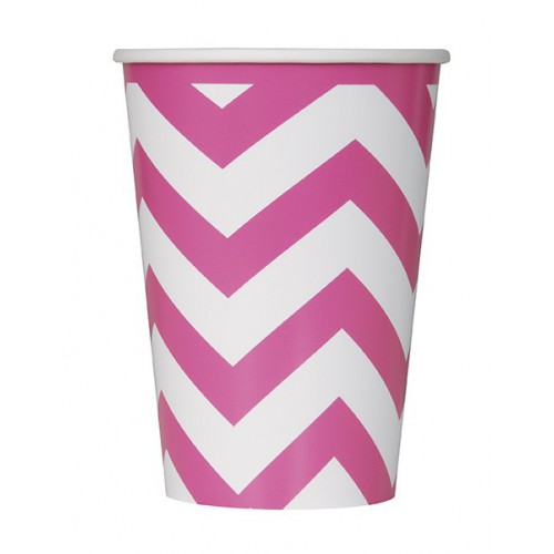 6 Gobelets Chevrons Magenta