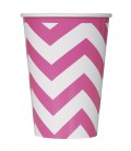 6 Magenta Chevron Cups