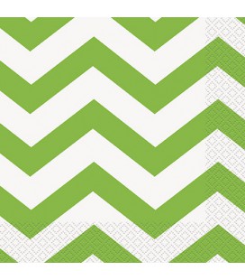 16 Grandes Serviettes Chevrons Lime