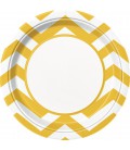 8 Grandes Assiettes Chevrons Jaune