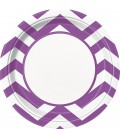 8 Grandes Assiettes Chevrons Mauve