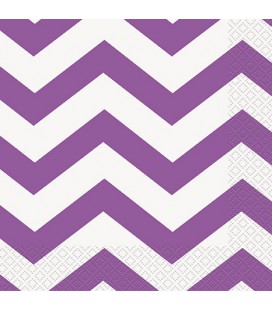16 Grandes Serviettes Chevrons Mauve