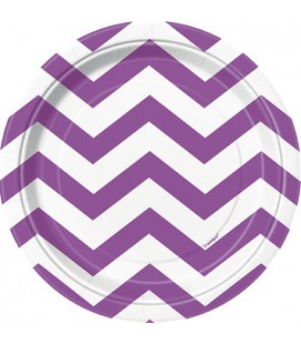 8 Petites Assiettes Chevrons Mauve