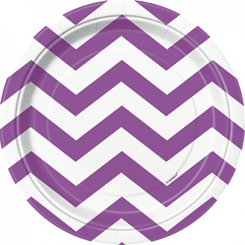8 Petites Assiettes Chevrons Mauve