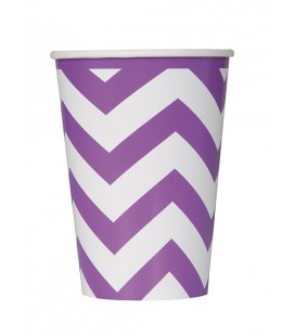 6 Mauve Chevron Cups