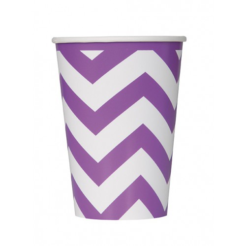 6 Mauve Chevron Cups