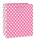 Geschenktasche Magenta mit Tupfen