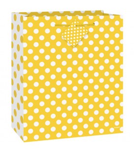 Sac Cadeau à Pois Jaune