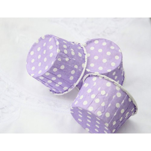 25 Lavender Polka Dots Candy Cups