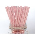 25 Pink Small Polka Dots Paper Straws