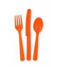 18 Pièces de Couverts Orange