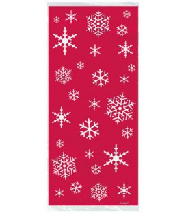 20 Pochettes Cello Sparkle Snowflakes