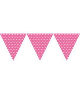 Magenta Polka Dot Flag Banner