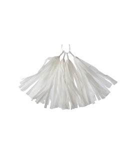 4 White Tassels