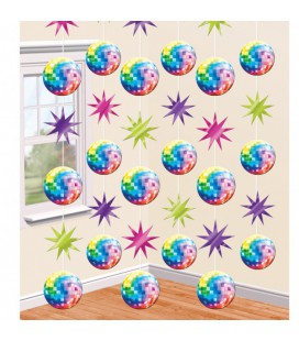 6 Disco Fever Deko auf Schnuren