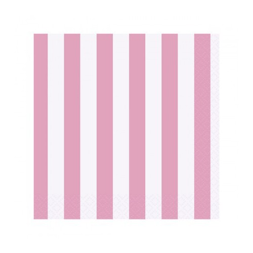 16 Pink Stripe Cake Napkins