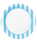 8 Baby Blue Stripe Dinner Plates