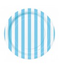 8 Baby Blue Stripe Small Plates
