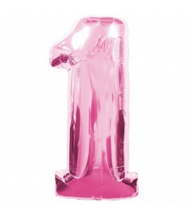 Pink Mylar Balloon Number 1