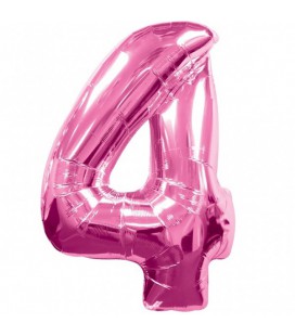Ballon Mylar Rose Chiffre 4
