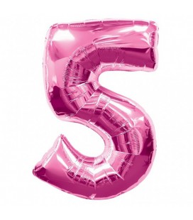 Ballon Mylar Rose Chiffre 5