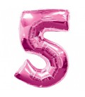 Pink Mylar Ballon Number 5