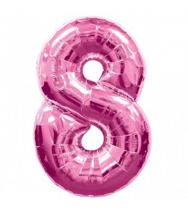 Ballon Mylar Rose Chiffre 8