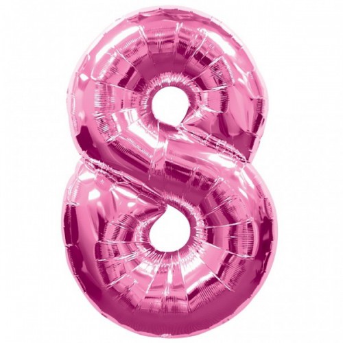 Pink Mylar Ballon Number 8