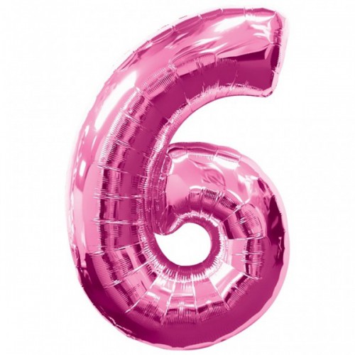 Pink Mylar Ballon Number 6