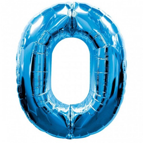 Ballon Mylar Bleu Chiffre 0