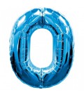 Blauer Folienballon Nummer 0