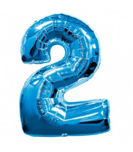 Ballon Mylar Bleu Chiffre 2