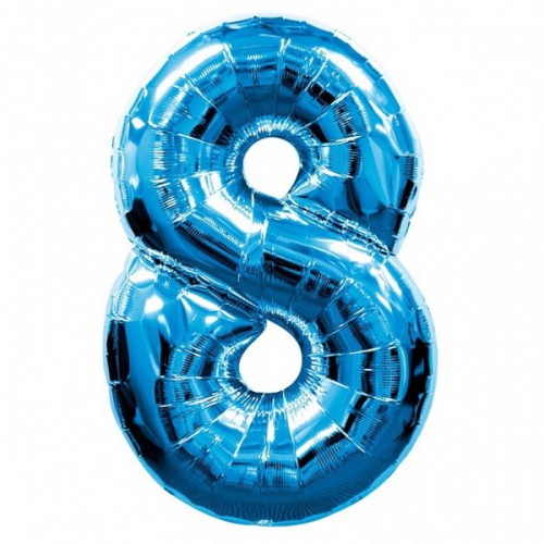 Ballon Mylar Bleu Chiffre 8