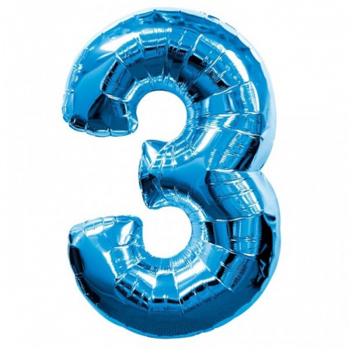Blue Mylar Ballon Number 3