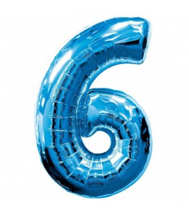 Blue Mylar Balloon Number 6