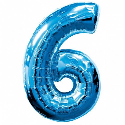 Blue Mylar Ballon Number 6