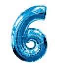 Ballon Mylar Bleu Chiffre 6