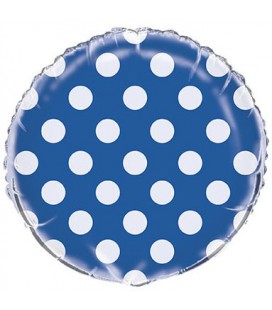 Ballon Mylar Bleu Royal à Pois