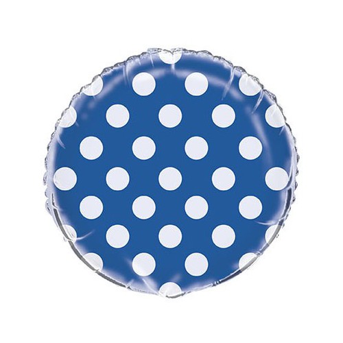 Folienballon Königsblau mit Tupfen