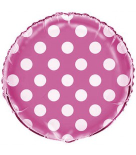 Ballon Mylar Magenta à Pois