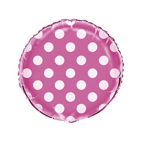 Magenta Polka Dots Mylar Balloon