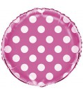 Magenta Polka Dots Mylar Balloon